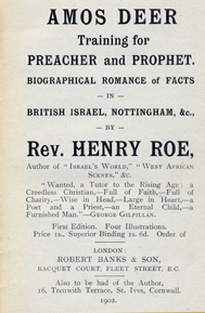Frontispiece of Reverend Henry Roe's book